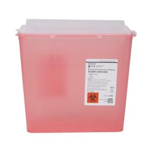 McKesson Prevent Biohazard Sharps Container, Plastic, Red, 1.25 gal