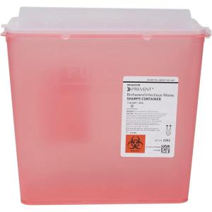 McKesson Prevent Sharps Container for Home Use, 5 Quart – for Biohazard Infectious Waste, Needle and Syringe Disposal – Translucent, Touchless Lid – Red, 1 Count