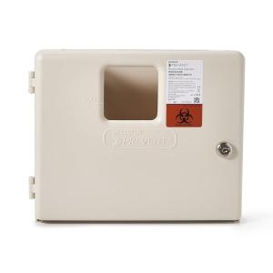 McKesson Prevent Sharps Wall Mounted Cabinet – Polypropylene, Locking, Neutral Color, Fits 5 qt Sharps Container – 12.25 in x 4.75 in x 10 in, 2 Count