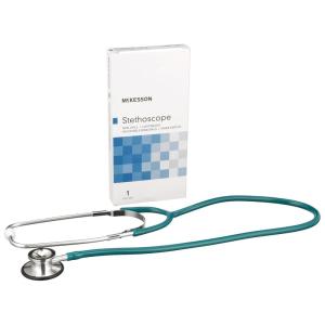 McKesson Stethoscope, Lightweight, Double-Sided Chestpiece, Adjustable Binaurals, Teal Blue, 22 in, 1 Count