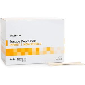 McKesson Tongue Depressors [1000 Count] Infant Size, Non-Sterile, Wood, Unflavored, Splinter-Free, 4.5 in – Use for Medical, Arts, Crafts, Spa