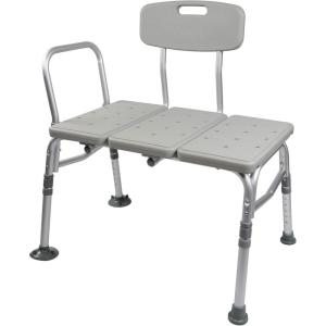McKesson Transfer Bench, Shower Chair, Adjustable Height, Aluminum, 400 lbs Weight Capacity, 2 Count