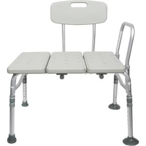McKesson Transfer Bench for Bathtubs, Aluminum, Adjustable Height, 17.5 in to 22.5 in, Up to 400 lbs, 1 Count