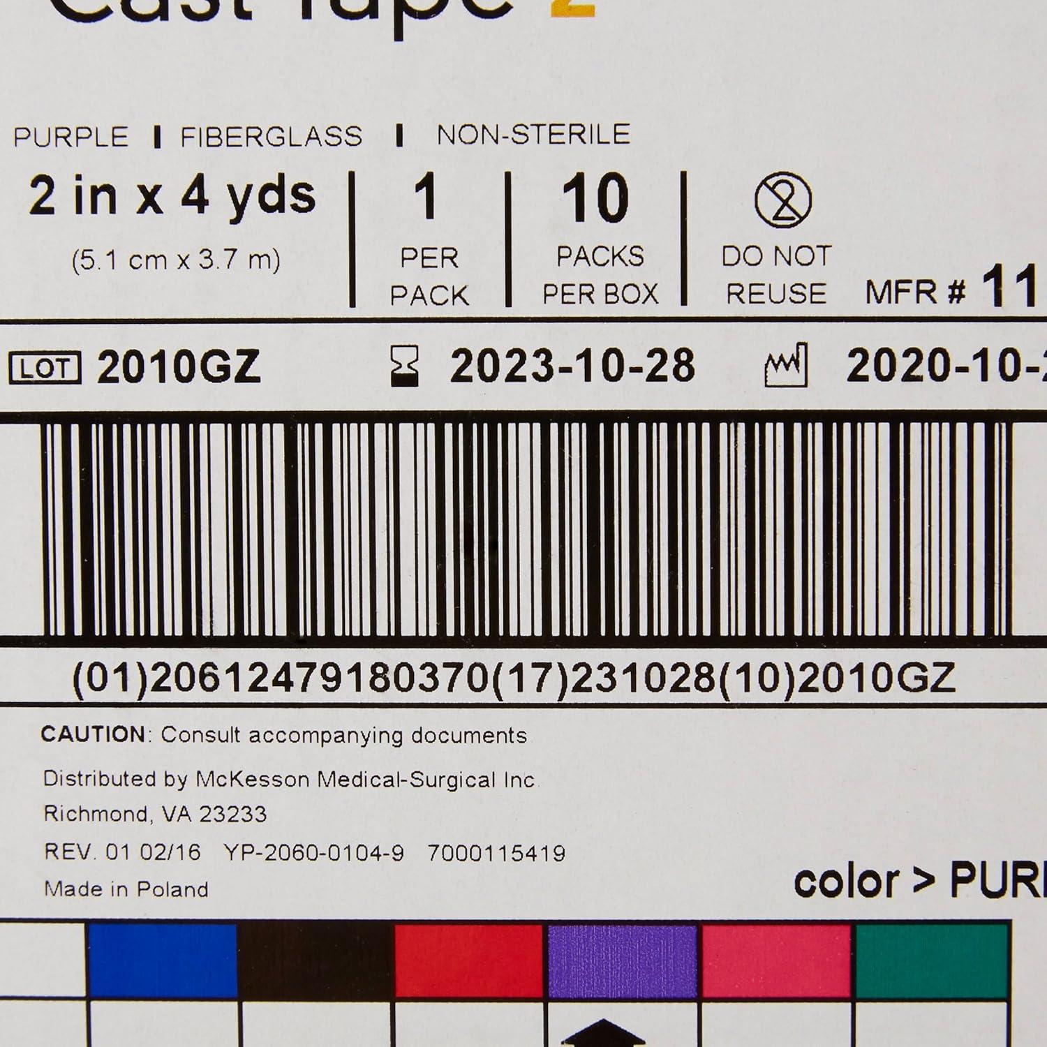 image:imageMcKesson Cast Tape Fiberglass Purple 2 in x 4 yds 1 Count 10 Packs 10 Total