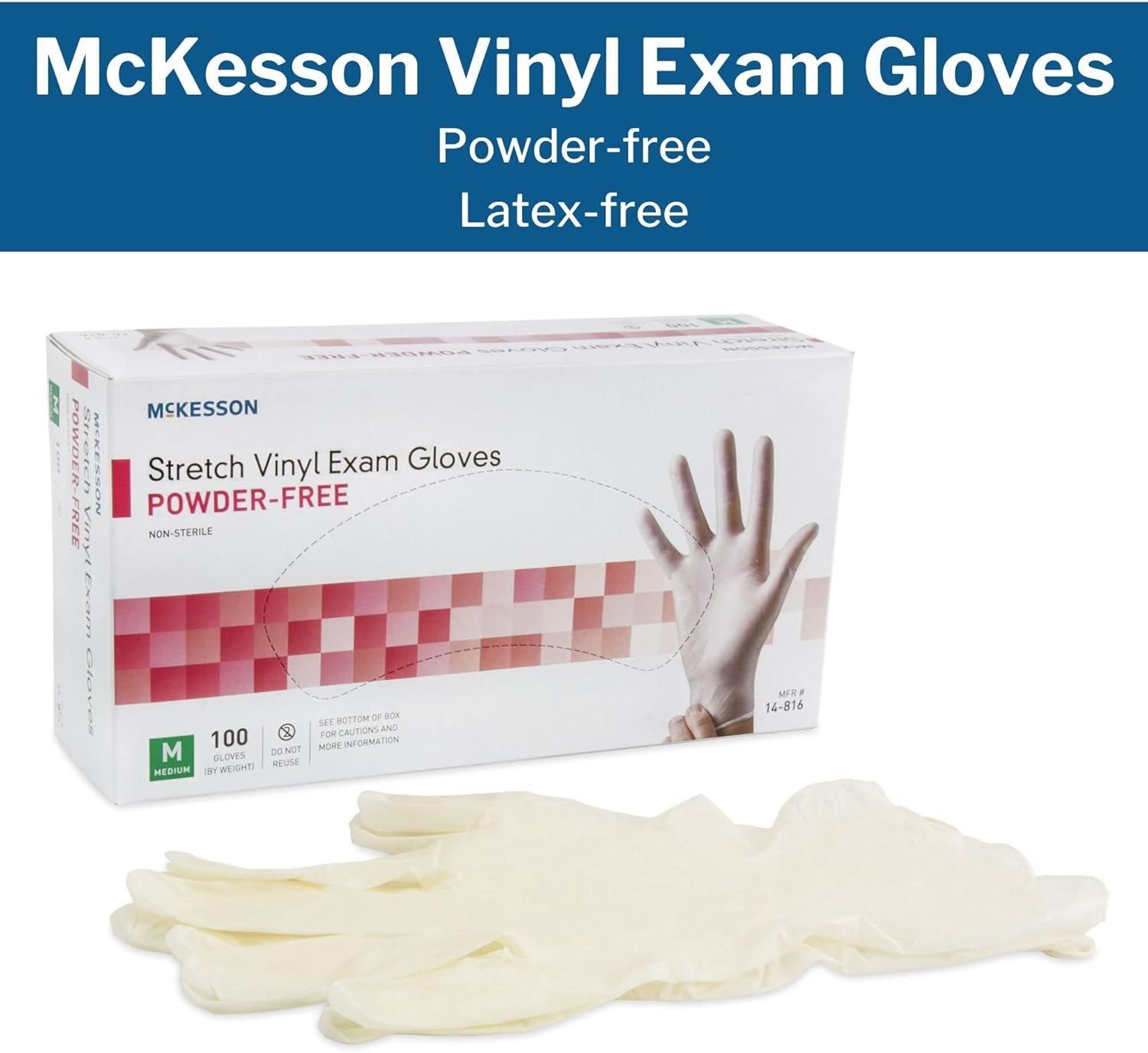image:imageMcKesson Stretch Vinyl Exam Gloves NonSterile PowderFree Medium 100 Count 1 Box1000