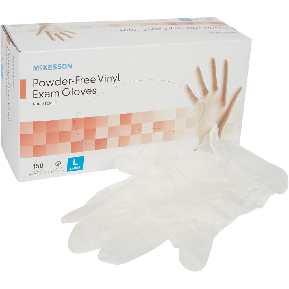 image:imageMcKesson PowderFree Vinyl Exam Gloves NonSterile Large 150 Count 1 Box150