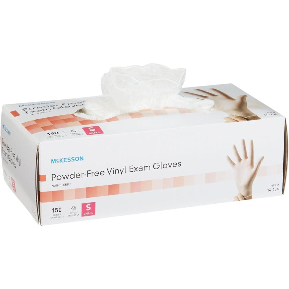 image:imageMcKesson PowderFree Vinyl Exam Gloves NonSterile Small 150 Count 1 Box