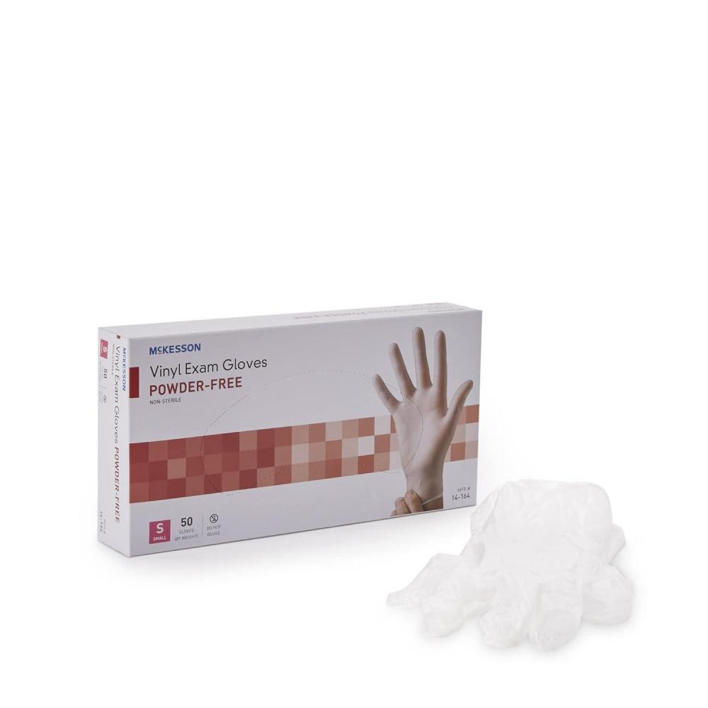 image:imageMcKesson Confiderm Disposable Vinyl Exam Glove Standard Cuff Length SMALL 14164 1000 per Case