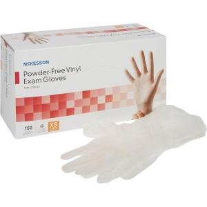 McKesson Powder-Free, Vinyl Exam Gloves, Non-Sterile, XS, 150 Count, 10 Boxes, 1500 Total