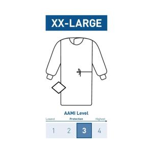 McKesson Disposable Non-Reinforced Surgical Gown with Towel Blue 2X-Large 26 Ct