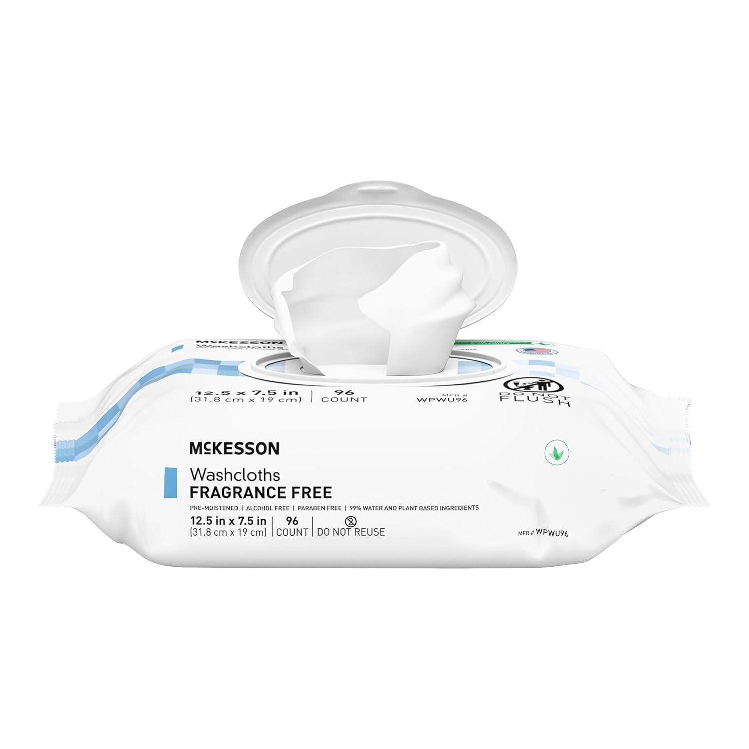 image:imageMcKesson Disposable Wipe 12 Pack 600 Washcloths Large Adult Body and Incontinence Washcloths with Aloe and Vitamin E AlcoholFree 50 Wipes Per PackUnscented