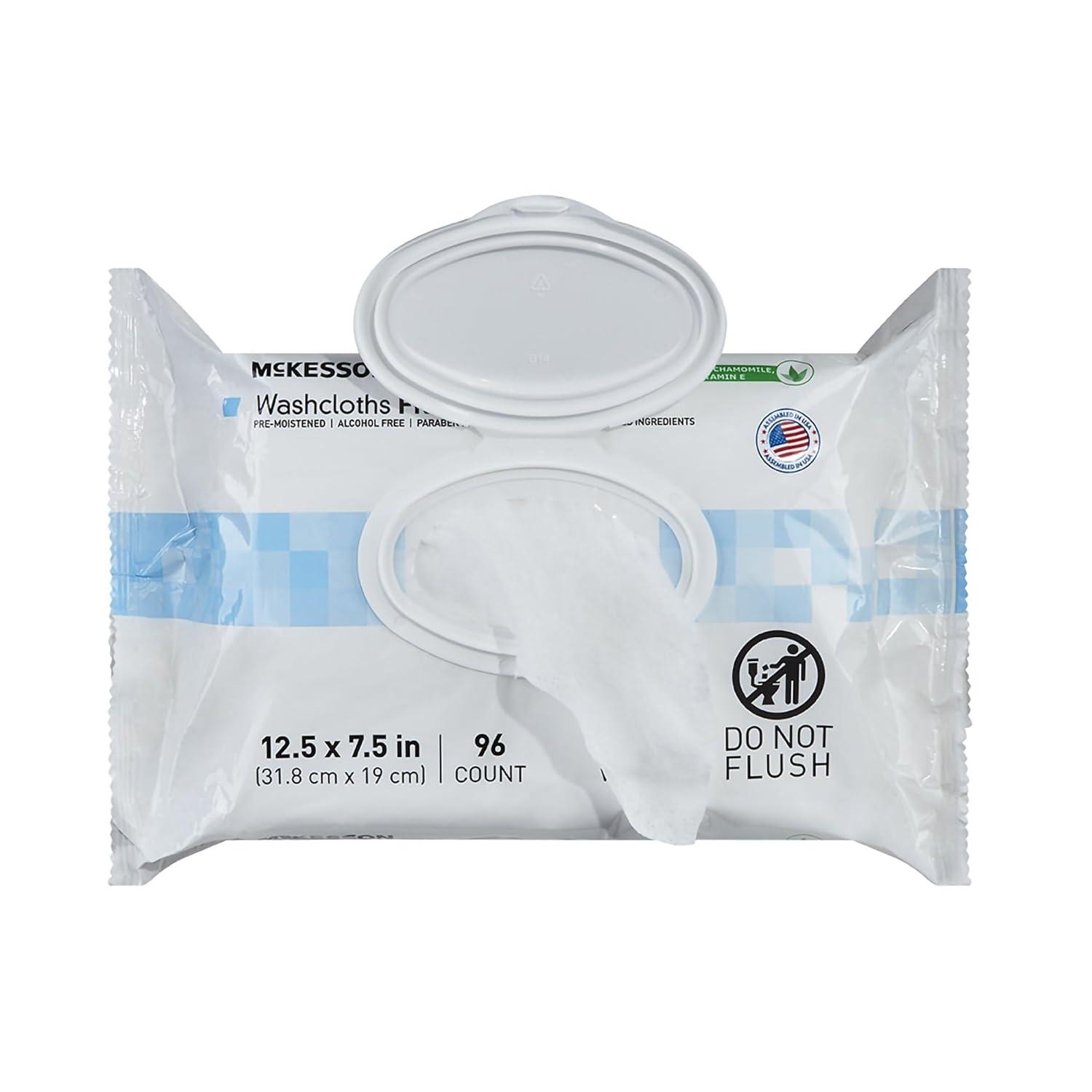 image:imageMcKesson Disposable Wipe 12 Pack 600 Washcloths Large Adult Body and Incontinence Washcloths with Aloe and Vitamin E AlcoholFree 50 Wipes Per PackUnscented