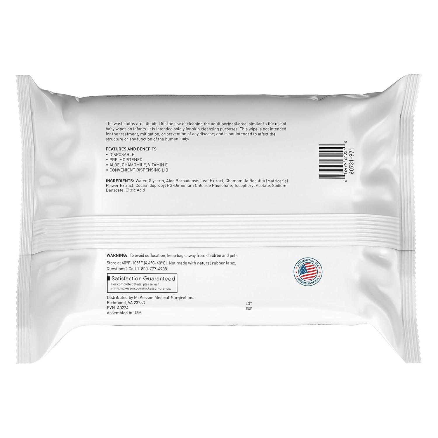 image:imageMcKesson Disposable Wipe 12 Pack 600 Washcloths Large Adult Body and Incontinence Washcloths with Aloe and Vitamin E AlcoholFree 50 Wipes Per PackUnscented