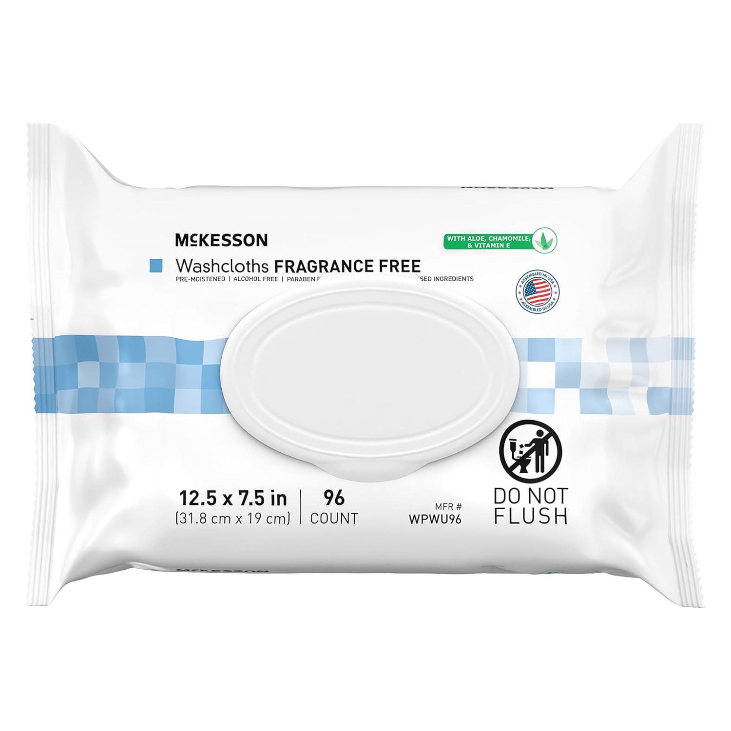 image:imageMcKesson Disposable Wipe 12 Pack 600 Washcloths Large Adult Body and Incontinence Washcloths with Aloe and Vitamin E AlcoholFree 50 Wipes Per PackUnscented