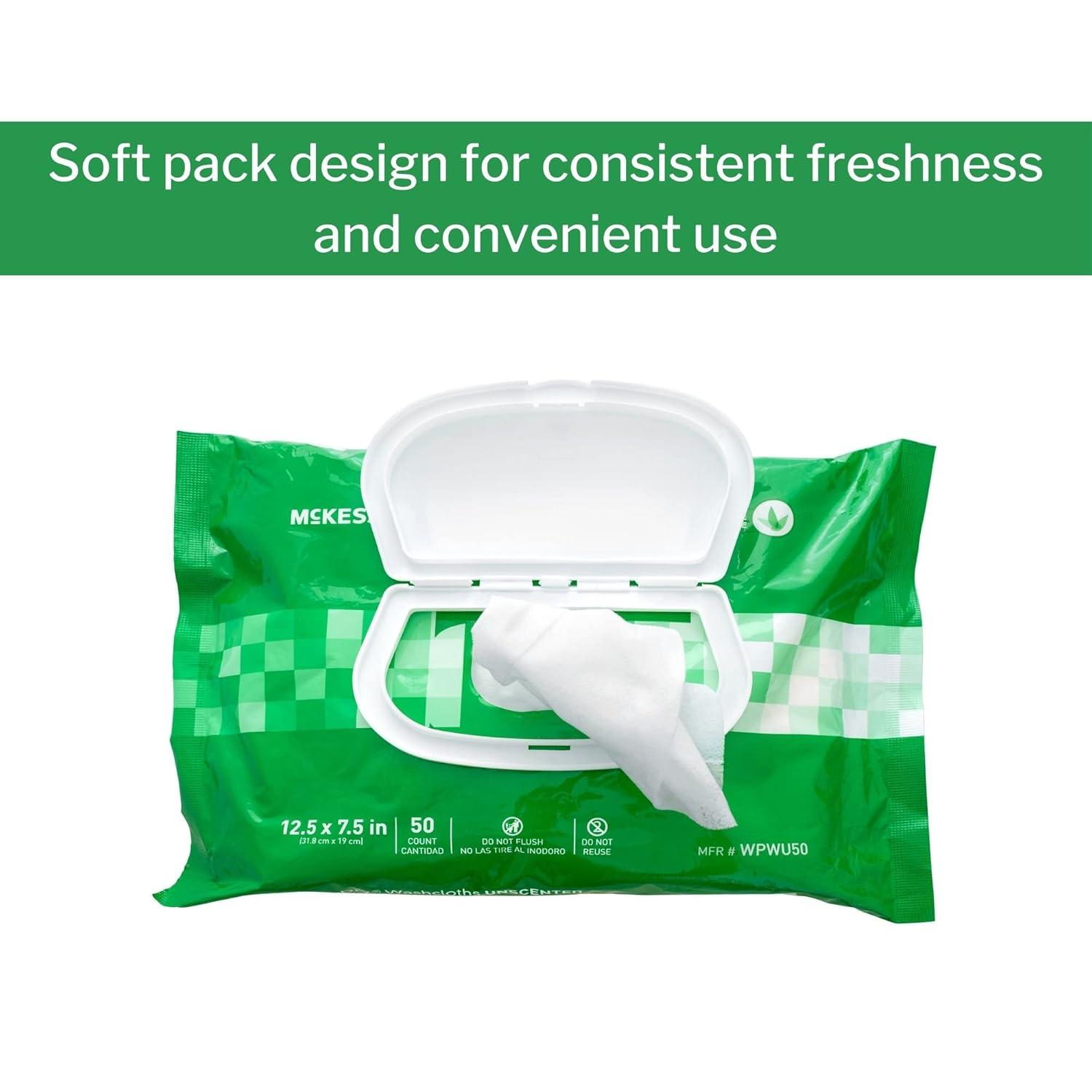 image:imageMcKesson StayDry Disposable Wipe Large Adult Body and Incontinence Washcloths with Aloe and Vitamin E Unscented 50 Wipes Per Pack