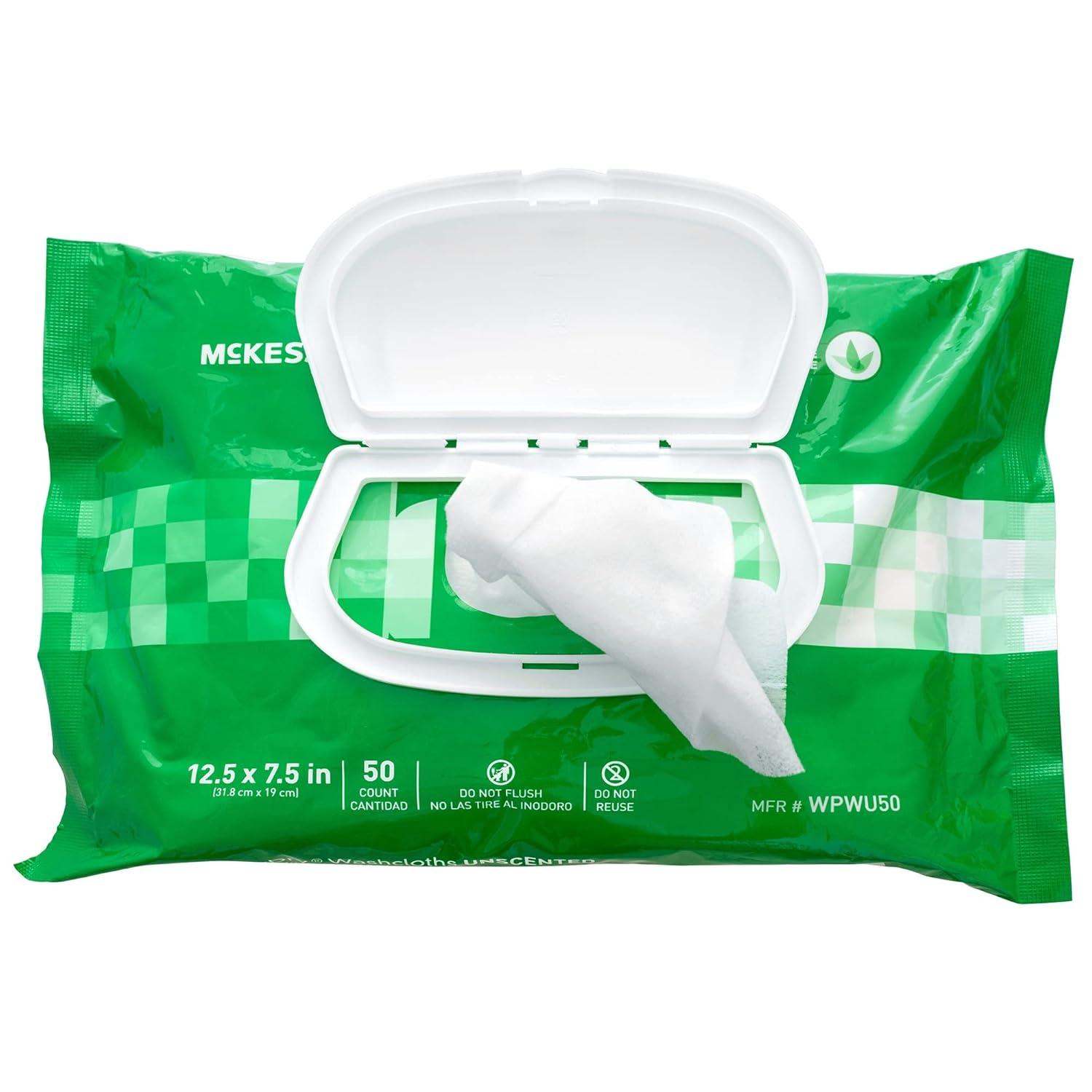 image:imageMcKesson StayDry Disposable Wipe Large Adult Body and Incontinence Washcloths with Aloe and Vitamin E Unscented 50 Wipes Per Pack