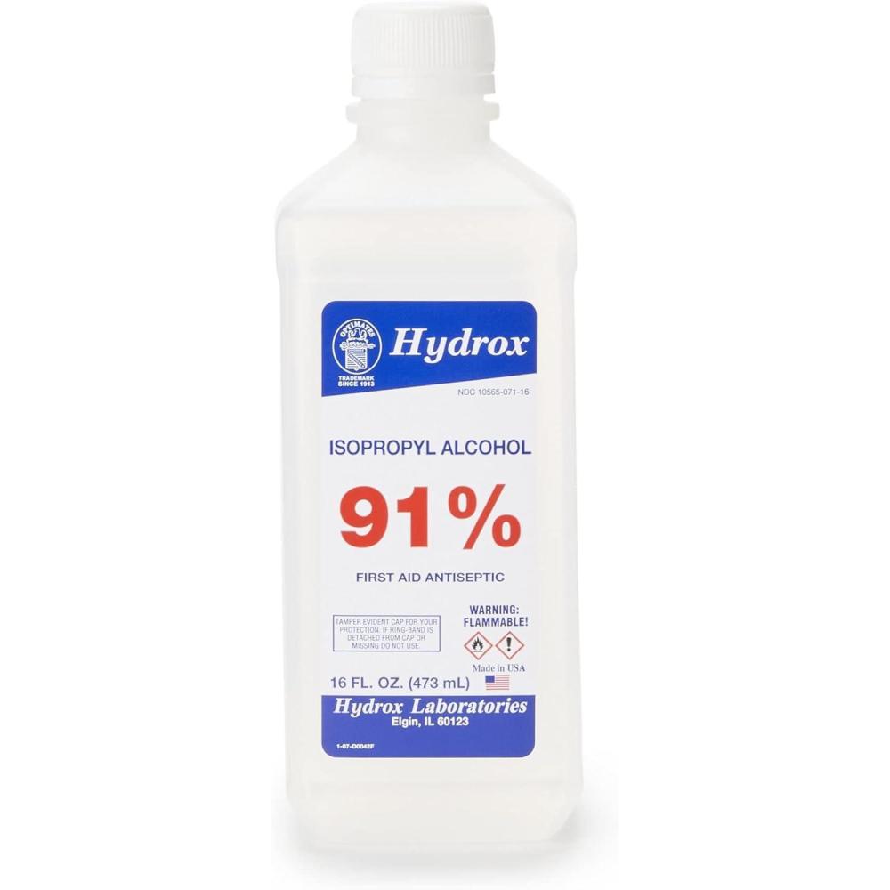 image:imageMcKesson 91 Isopropyl Alcohol  Concentrated Rubbing Alcohol First Aid Solution for Cuts and Scrapes  16 oz 1 Count 12 Packs 12 Total