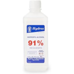McKesson 91% Isopropyl Alcohol – Concentrated Rubbing Alcohol First Aid Solution for Cuts and Scrapes – 16 oz, 1 Count, 12 Packs, 12 Total