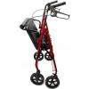 McKesson Rollator Walker with Seat and Wheels, Bariatric, Steel, 400 lbs Weight Capacity, Red, 1 Count